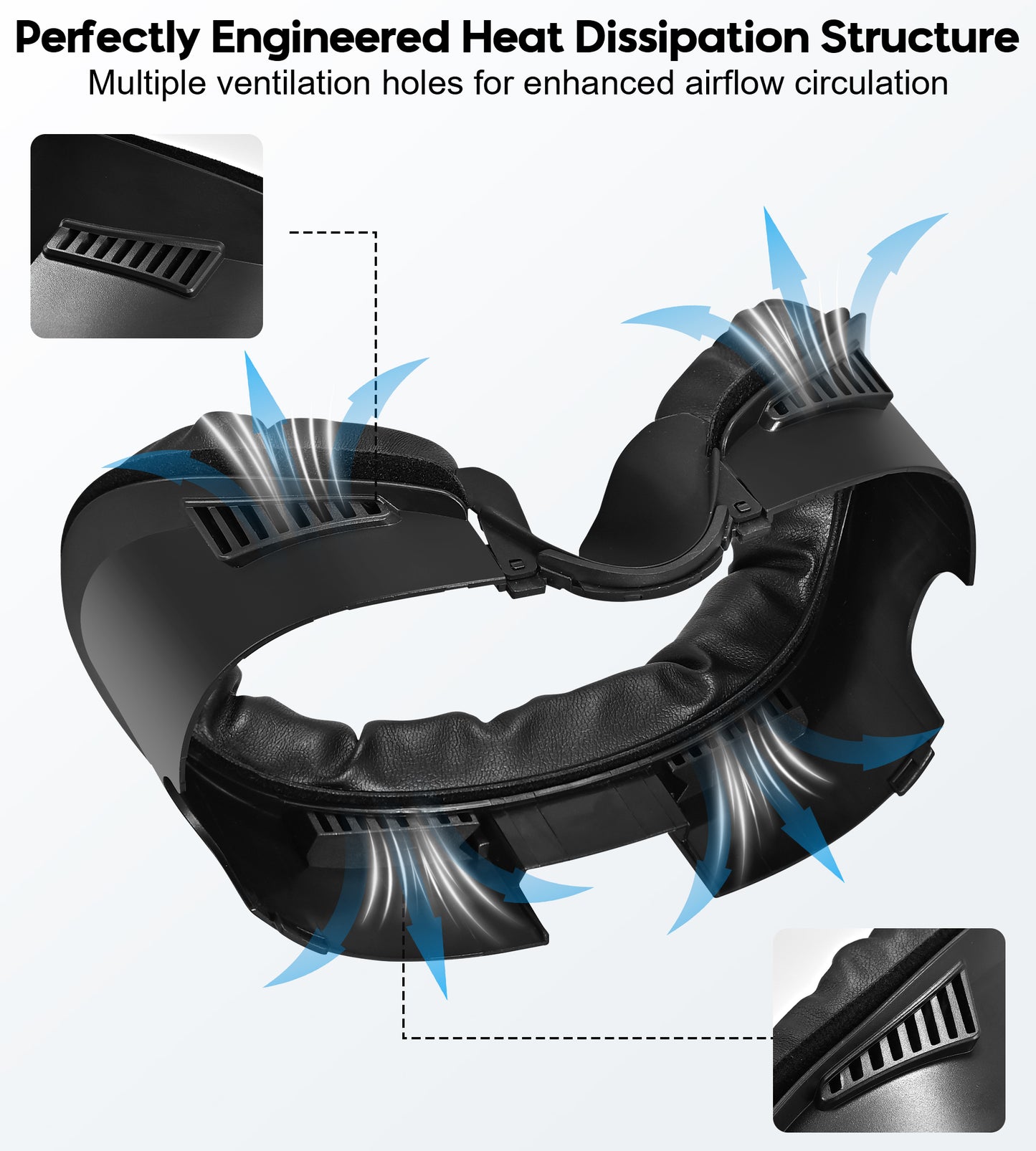 Facial Interface for Meta Quest 3, fitness-focused facial interface foam replacement, features Air-circulation design for enhanced comfort