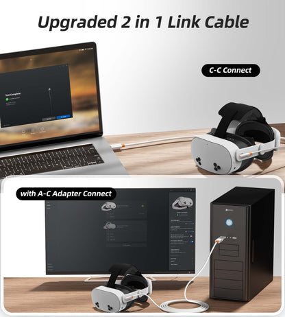 16ft Link Cable Compatible with Meta Quest 3S/3/2, Pico 4 and PC/SteamVR, VR Gaming Accessories