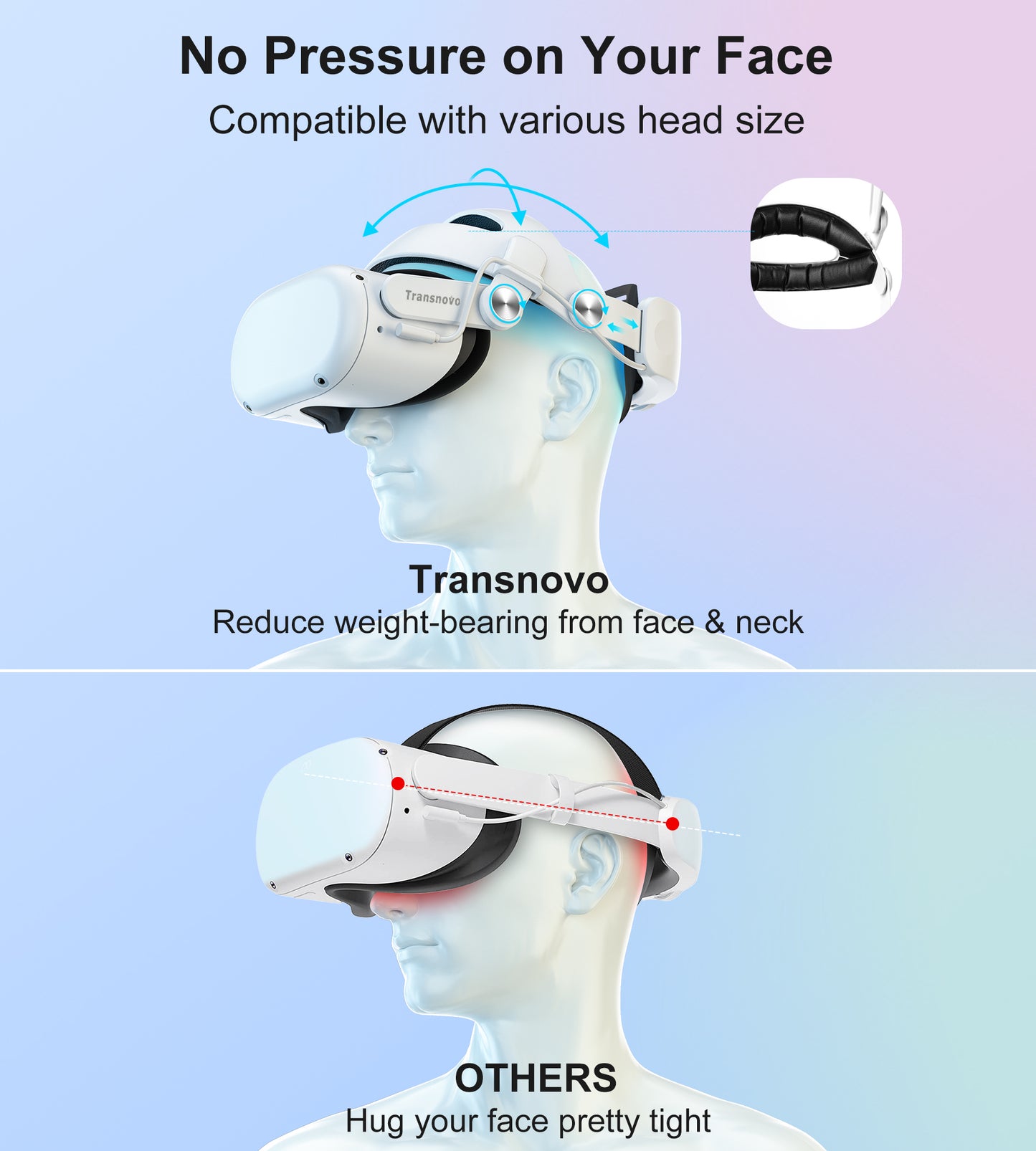 6000mAh Battery Head Strap for Oculus Quest 2 (5-in-1 Face Cover Set) One-Button Retractable Design,RGB Lights & LED Display, Quest 2 Accessories for Meta Quest 2 Head Strap